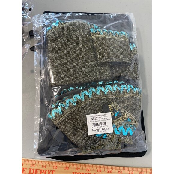 Fun World Costume Size 16W-20W Midnight Cleopatra Black Sequin Halloween NEW - Picture 5 of 7